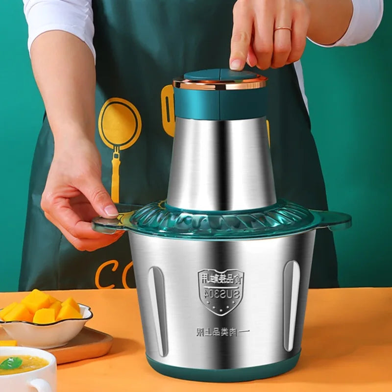 2l elektrische Fleisch korn Küchenmaschine Chopper Edelstahl Küchenmaschinen Gemüse Chopper Slicer Maschine Home Grinder