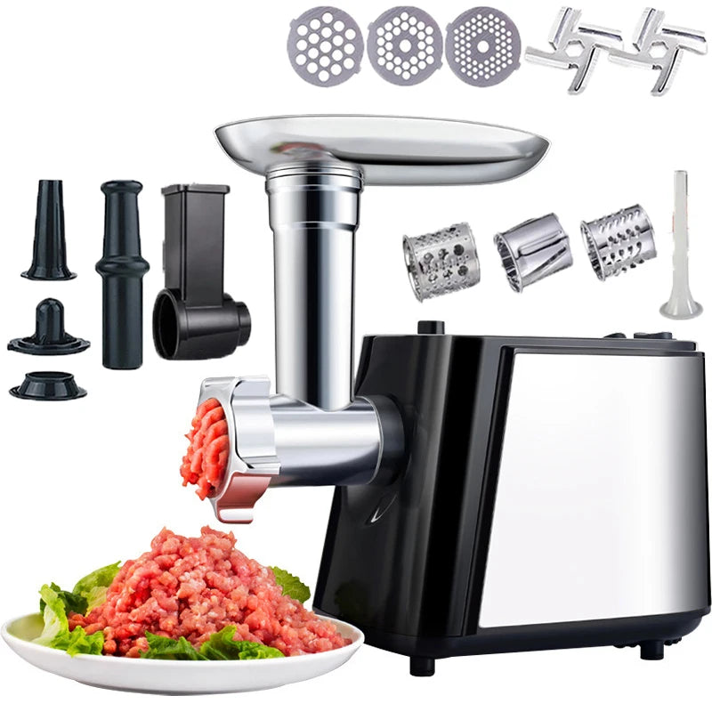 1000W Electric Meat Grinder Heavy hard Meat Mincer Sausage Stuffer Machine 220V Stainless Steel Food grain Stand mix