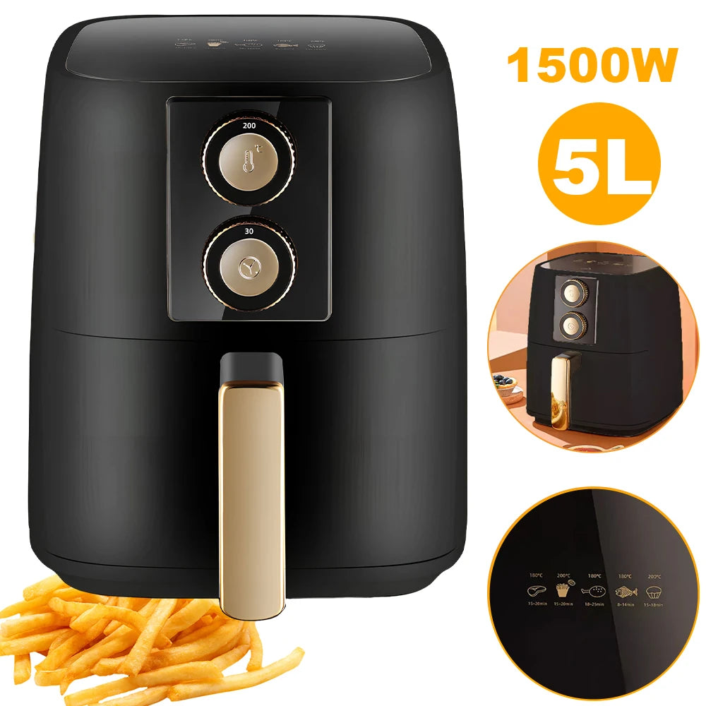 4/5/6/7/10/12L Electric Air Fryers Oil-free Automatic Household Kitchen 360°Baking Convection Oven Deep Fryer without Oil