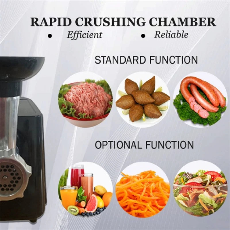 1000W Electric Meat Grinder Heavy hard Meat Mincer Sausage Stuffer Machine 220V Stainless Steel Food grain Stand mix